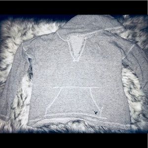Grey hooded sweatshirt